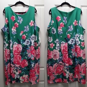 👗 ROZ & ALI Green Floral Sleeveless Dress 👗